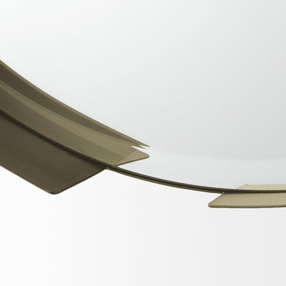 Adrianna 24.4" Gold Metal Round Mirror