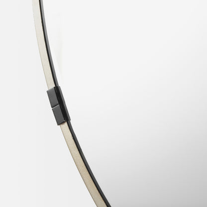 Melissa 23" Small Round Gold Metal Wall Mirror