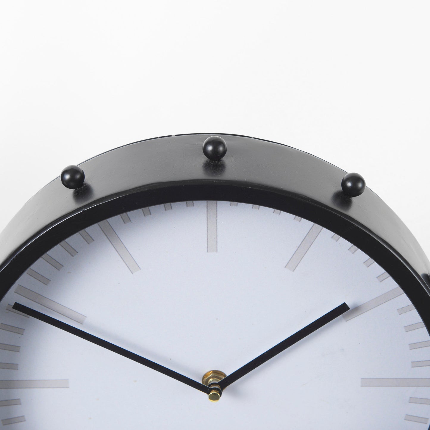 Marian 11.0L x 3.1W x 11.0H Black Studded Round Table Clock