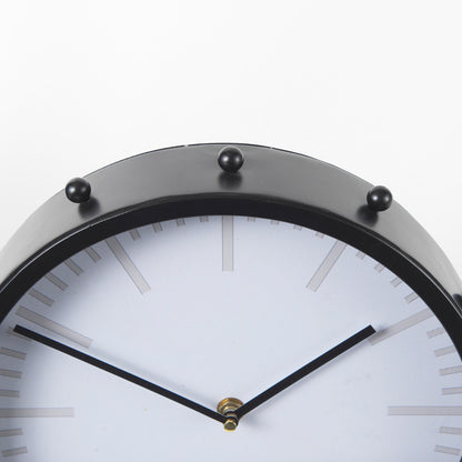 Marian 11.0L x 3.1W x 11.0H Black Studded Round Table Clock