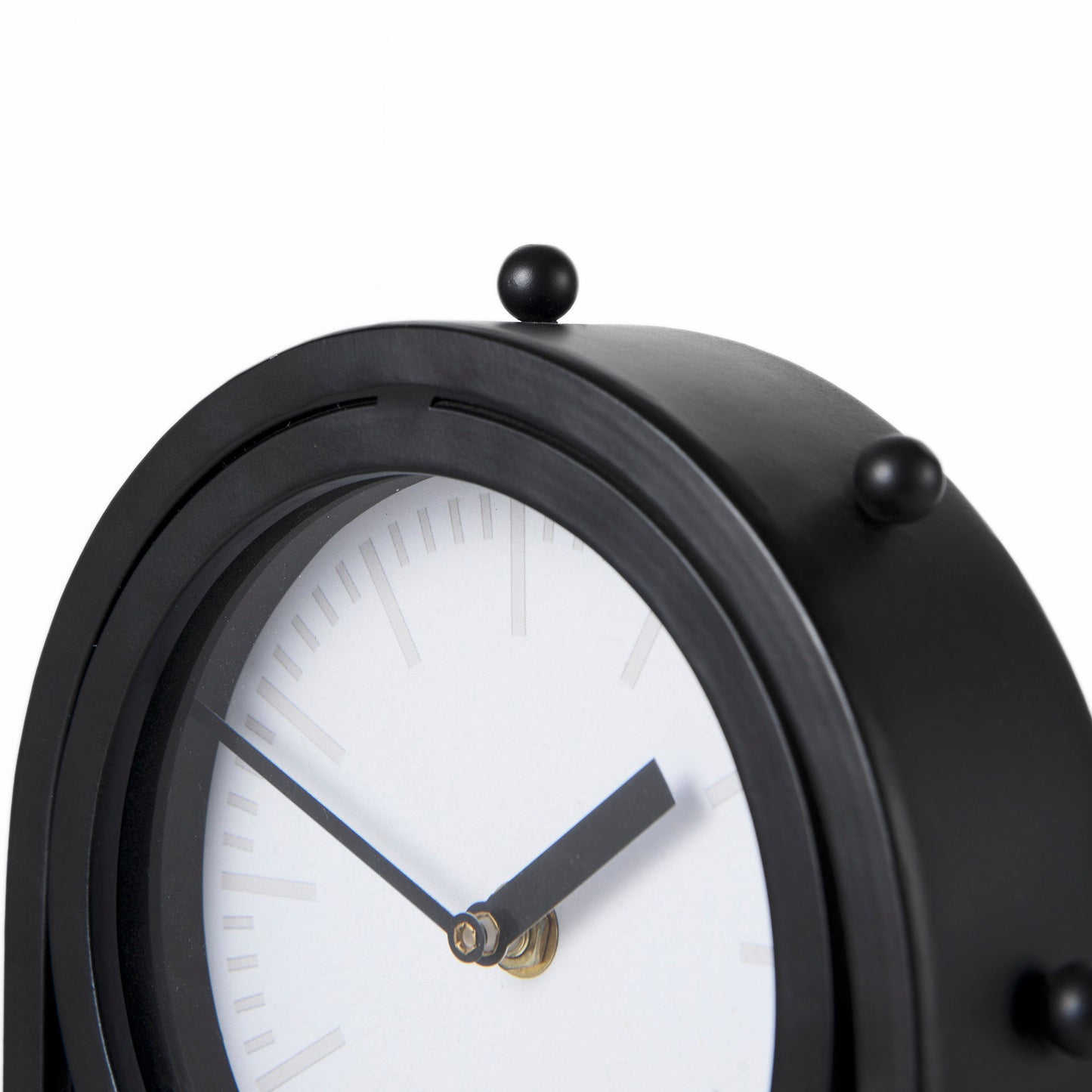 Marian 7.5L x 5.7W x 13.0H Black Studded Table Clock