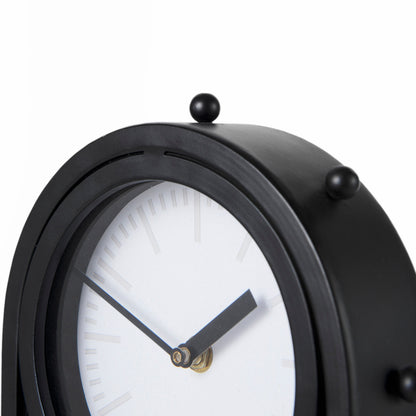 Marian 7.5L x 5.7W x 13.0H Black Studded Table Clock