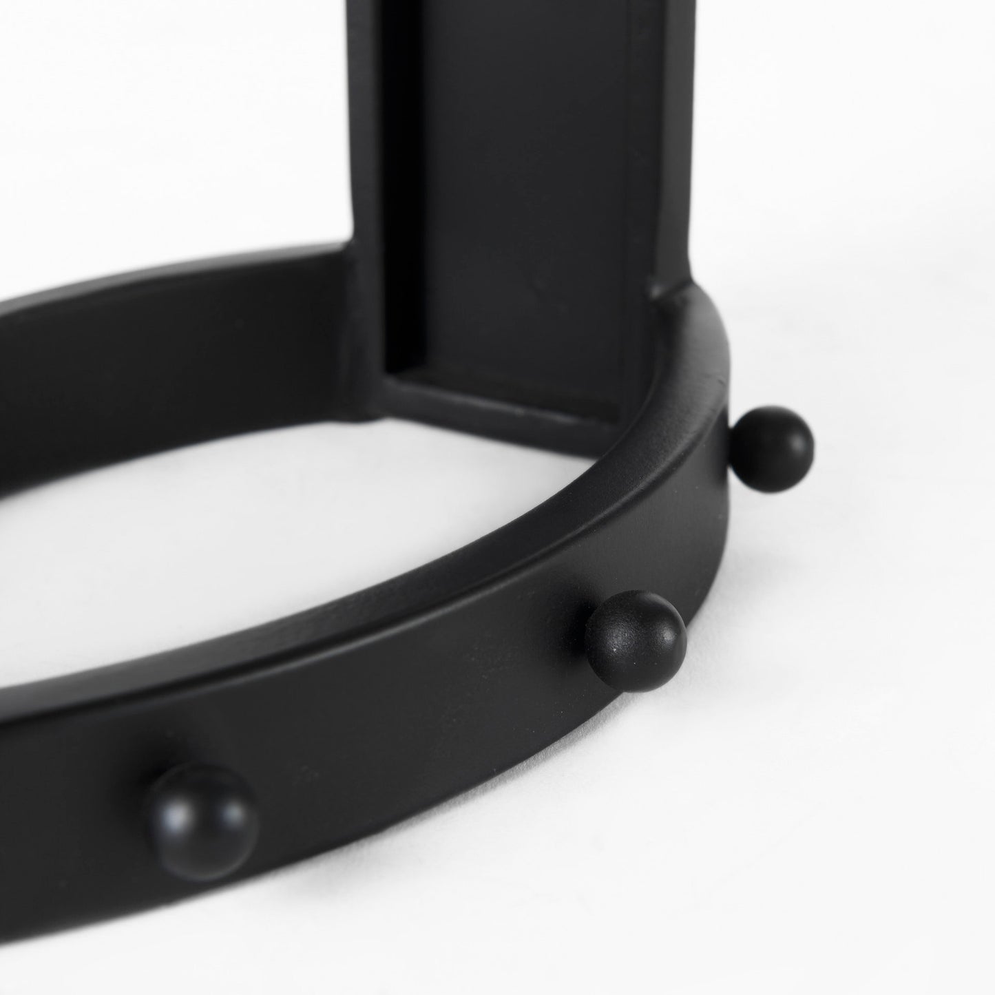 Marian 7.5L x 5.7W x 13.0H Black Studded Table Clock