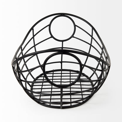 Mateo 22.0L x 12.0W x 7.9H Black Metal Basket