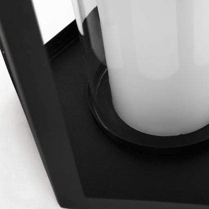 Balley 9.4L x 9.4W x 19.7H Set of Two Matte Black Metal Hexagonal Candle Holder Lanterns