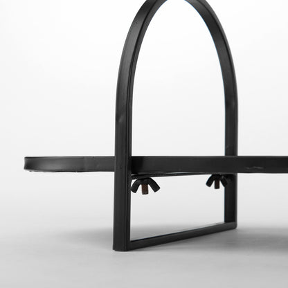 Evianna 30L x 7W x 7H Mirrored W/Black Metal Frame Tray