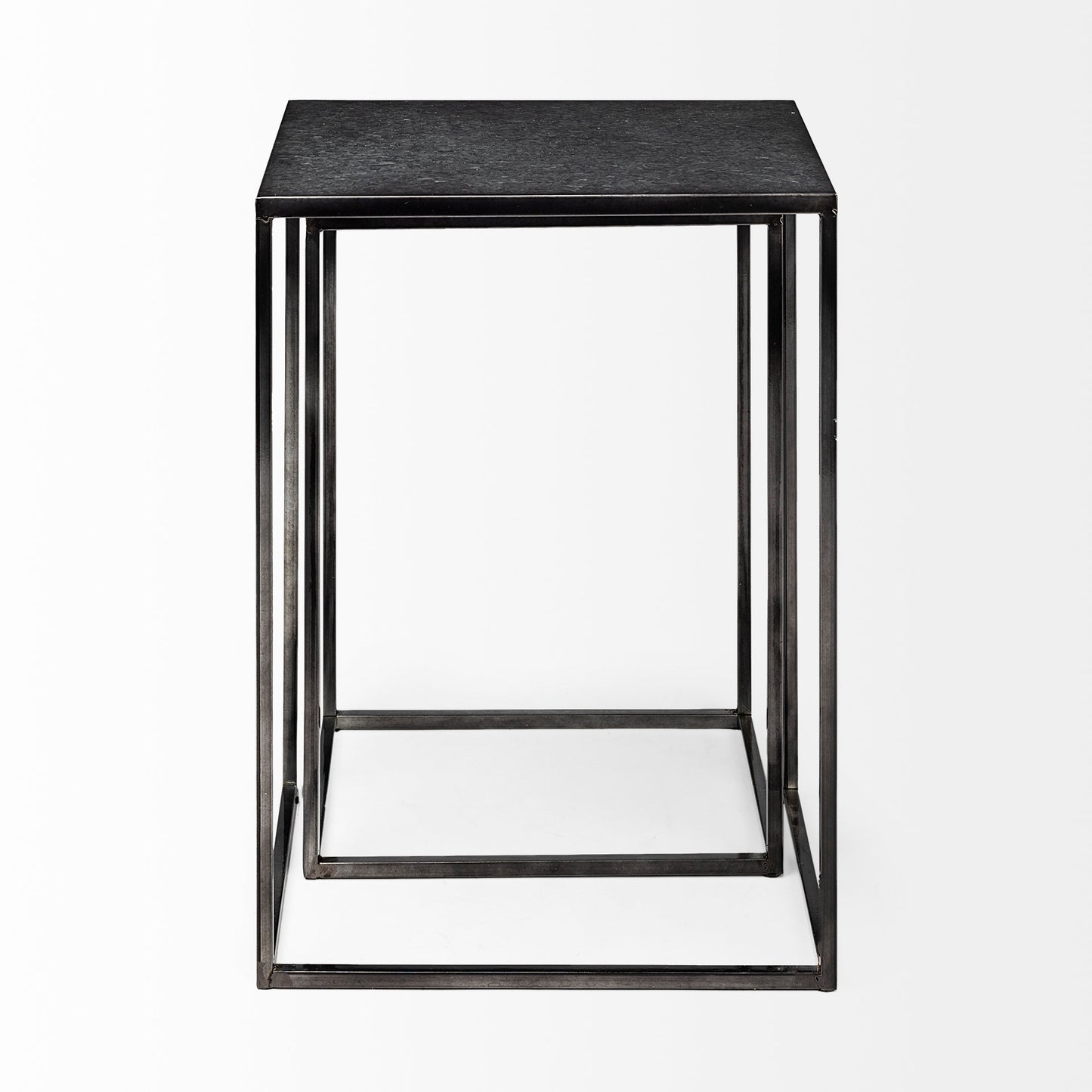 Kasey (Set of 2) 17.7L x 12.6W x 24.4H Galvanized Metal Nesting Accent Tables