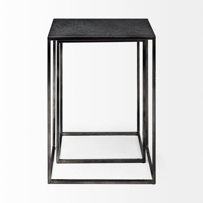 Kasey (Set of 2) 17.7L x 12.6W x 24.4H Galvanized Metal Nesting Accent Tables