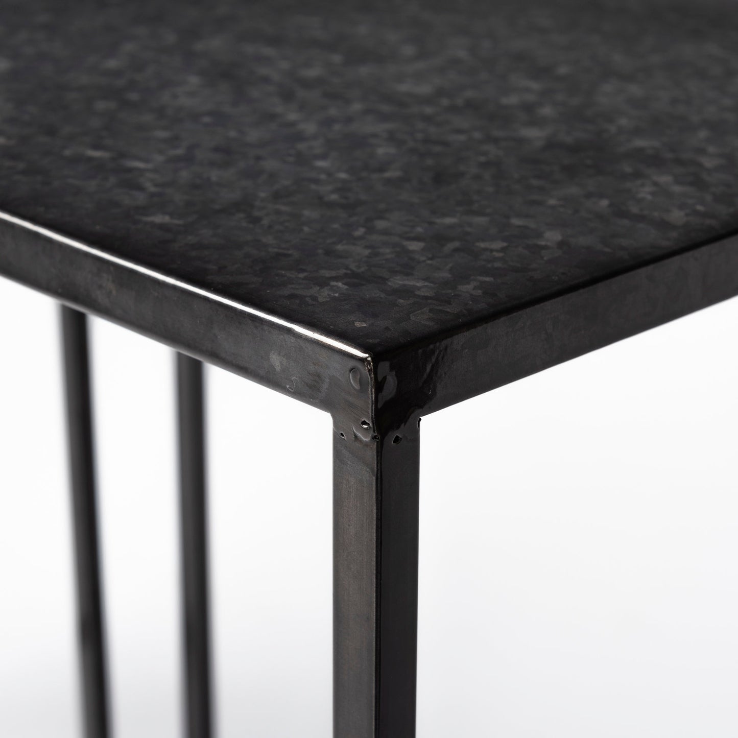 Kasey (Set of 2) 17.7L x 12.6W x 24.4H Galvanized Metal Nesting Accent Tables