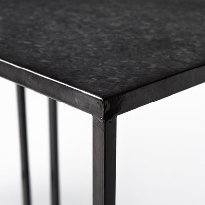 Kasey (Set of 2) 17.7L x 12.6W x 24.4H Galvanized Metal Nesting Accent Tables