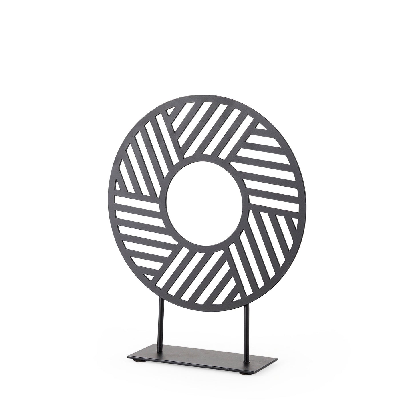 Micra 9.1L x 2.6W x 10.9H Matte Black Metal Decorative Object on a Stand