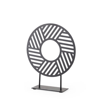 Micra 9.1L x 2.6W x 10.9H Matte Black Metal Decorative Object on a Stand