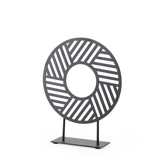 Micra 9.1L x 2.6W x 10.9H Matte Black Metal Decorative Object on a Stand