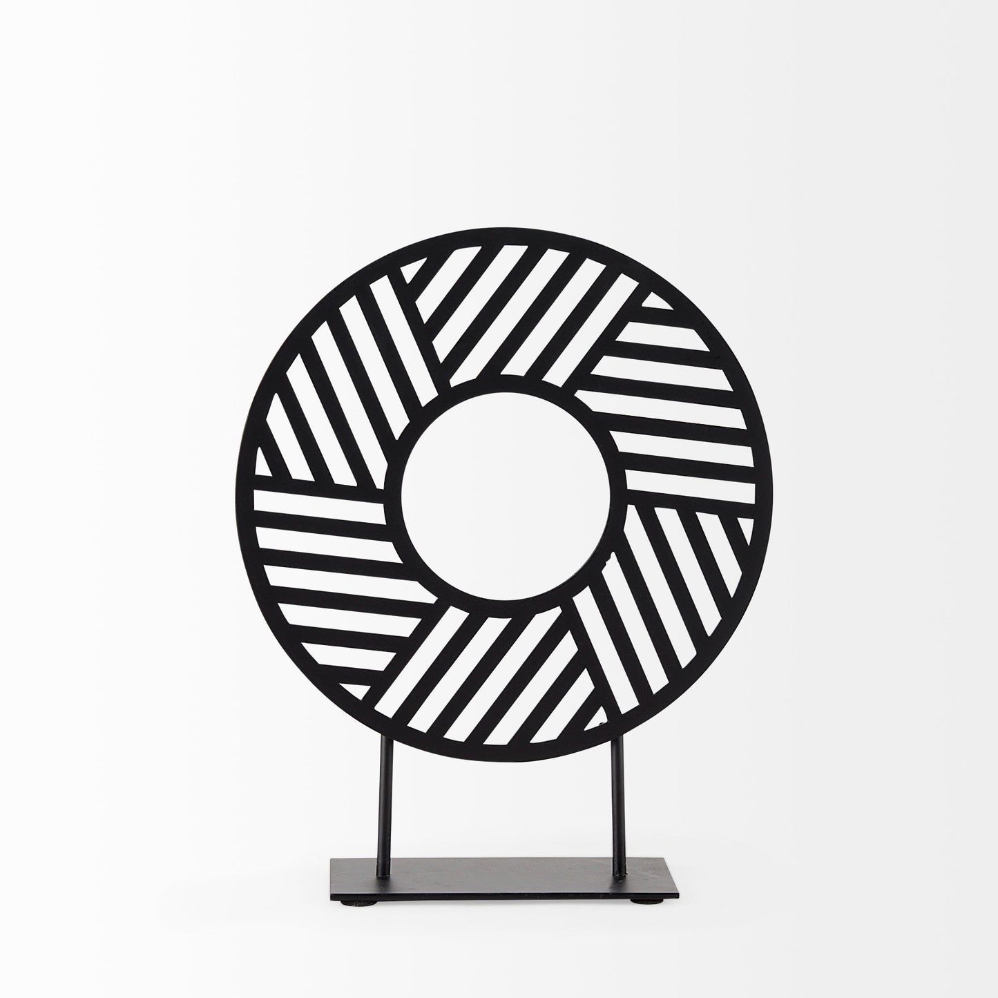 Micra 9.1L x 2.6W x 10.9H Matte Black Metal Decorative Object on a Stand