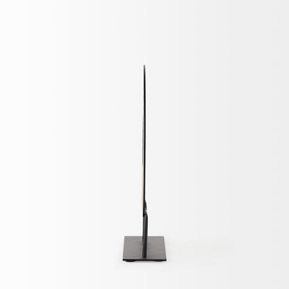 Micra 9.1L x 2.6W x 10.9H Matte Black Metal Decorative Object on a Stand