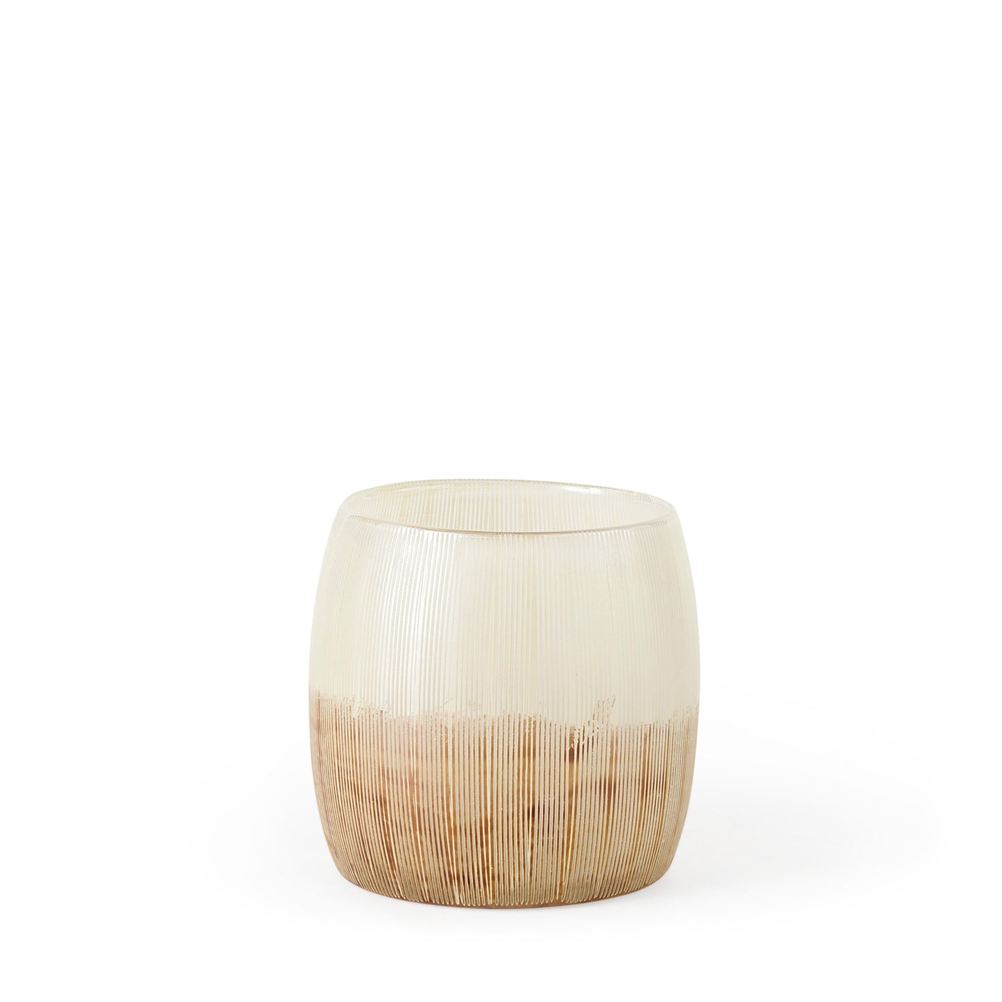 Agnetha 7.3L x 7.3W x 6.8H Gold/Cream Ombre Glass Vase