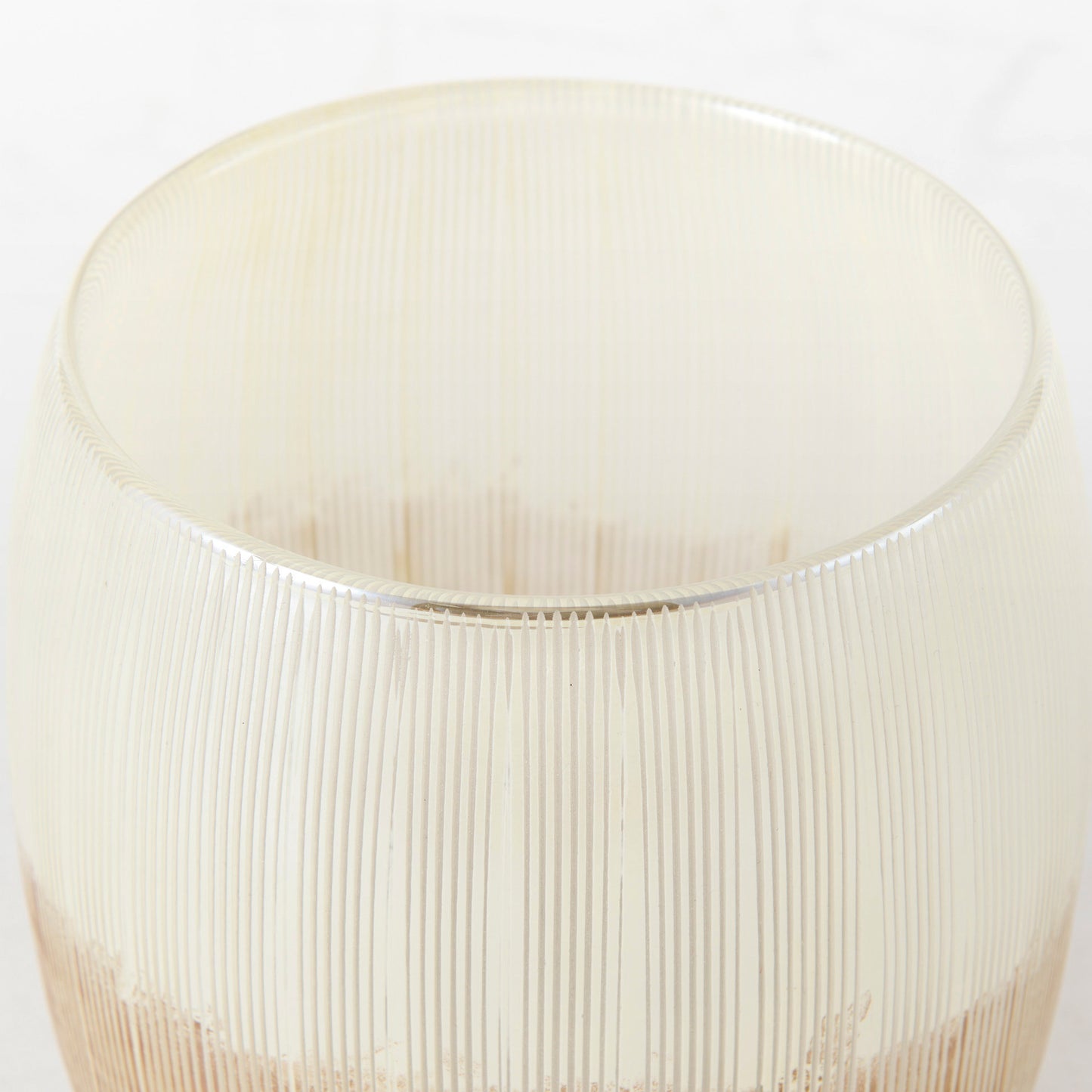 Agnetha 7.3L x 7.3W x 6.8H Gold/Cream Ombre Glass Vase