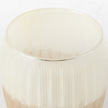 Agnetha 7.3L x 7.3W x 6.8H Gold/Cream Ombre Glass Vase