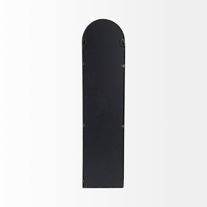 Evianna 7L x 7W x 25H Mirrored W/Black Metal Frame Wall Candle Holder