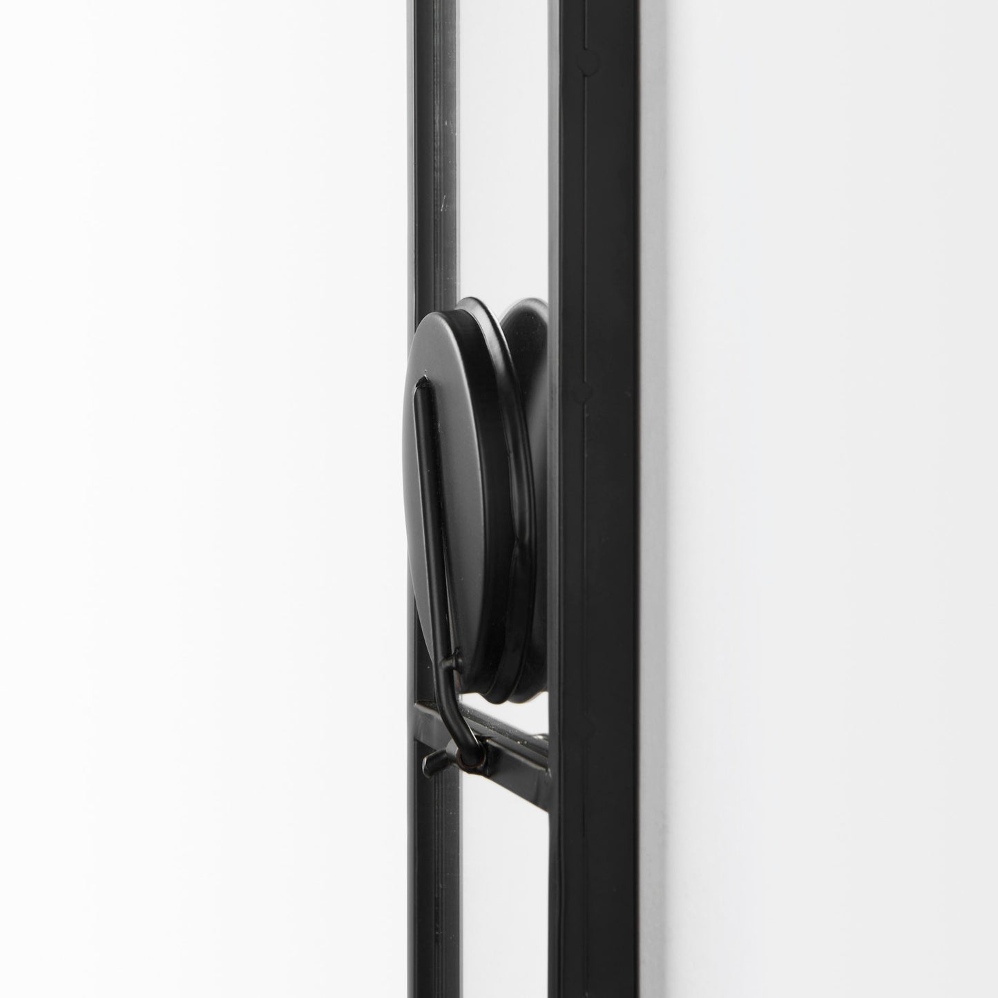 Evianna 7L x 7W x 25H Mirrored W/Black Metal Frame Wall Candle Holder