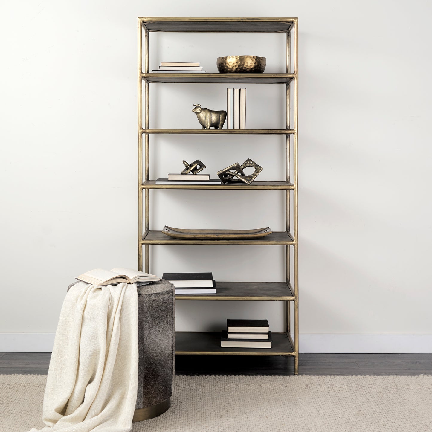 Karmel 12L x 12W Gold Hammered Aluminum Bowl