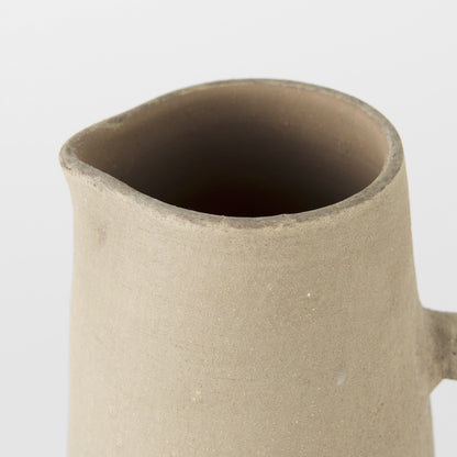 Garand Small 13H Two-Toned White Natural Ceramic Jug