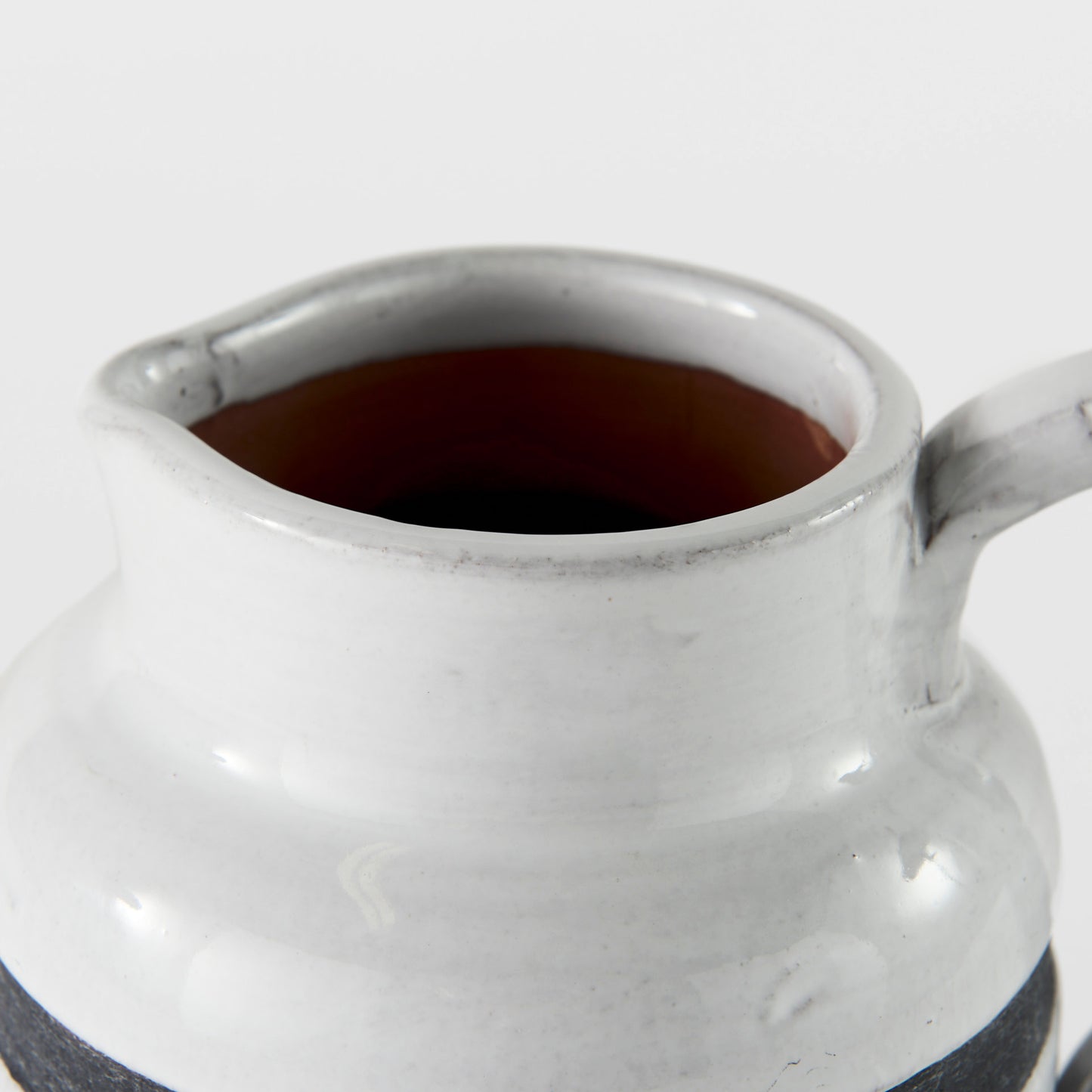Harmon I Small White w/ Charcoal Stripes Ceramic Jug