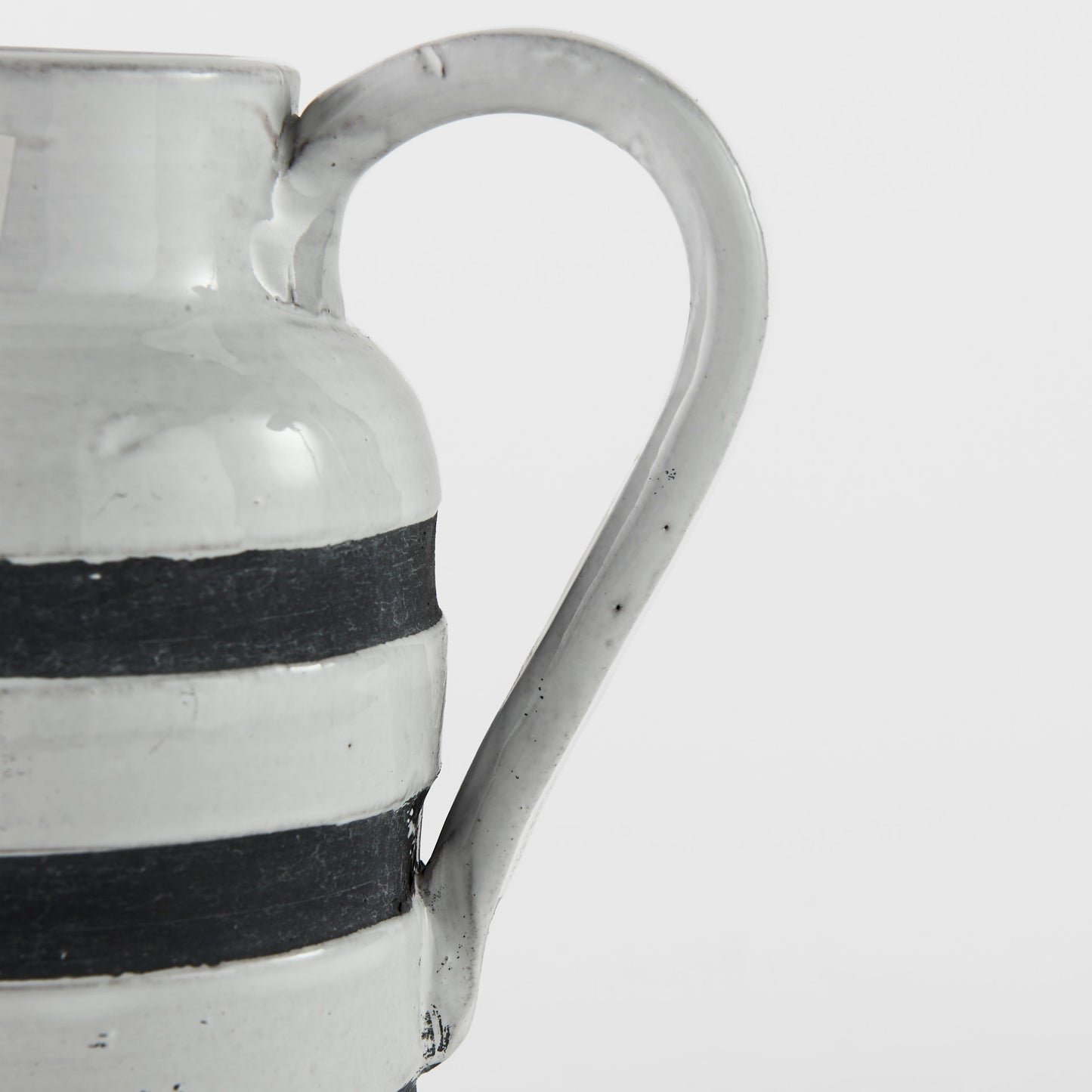 Harmon I Small White w/ Charcoal Stripes Ceramic Jug