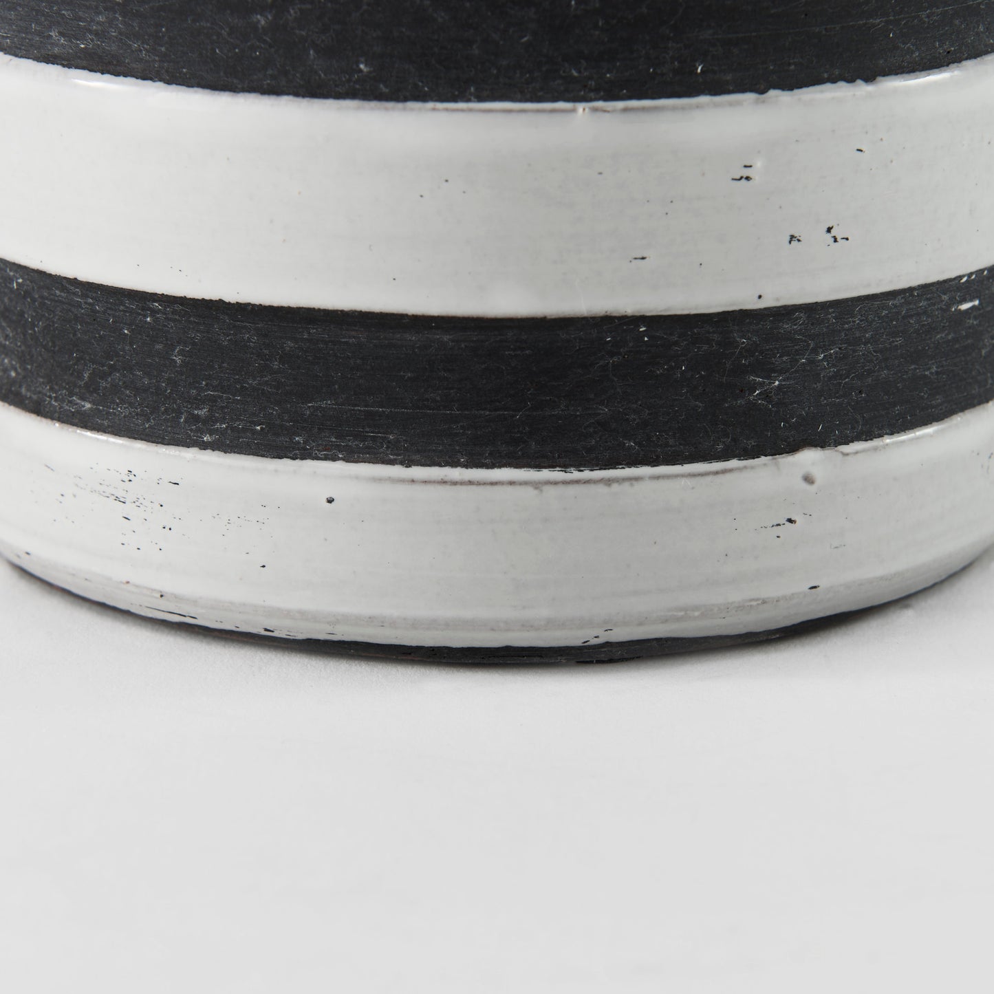 Harmon I Small White w/ Charcoal Stripes Ceramic Jug