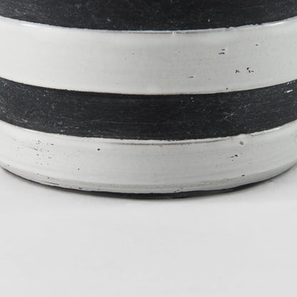 Harmon I Small White w/ Charcoal Stripes Ceramic Jug