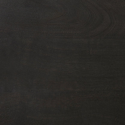 Kiran 17L x 17W x 26H Black Wood W/ Black Metal Base C-Shape Counter Stool