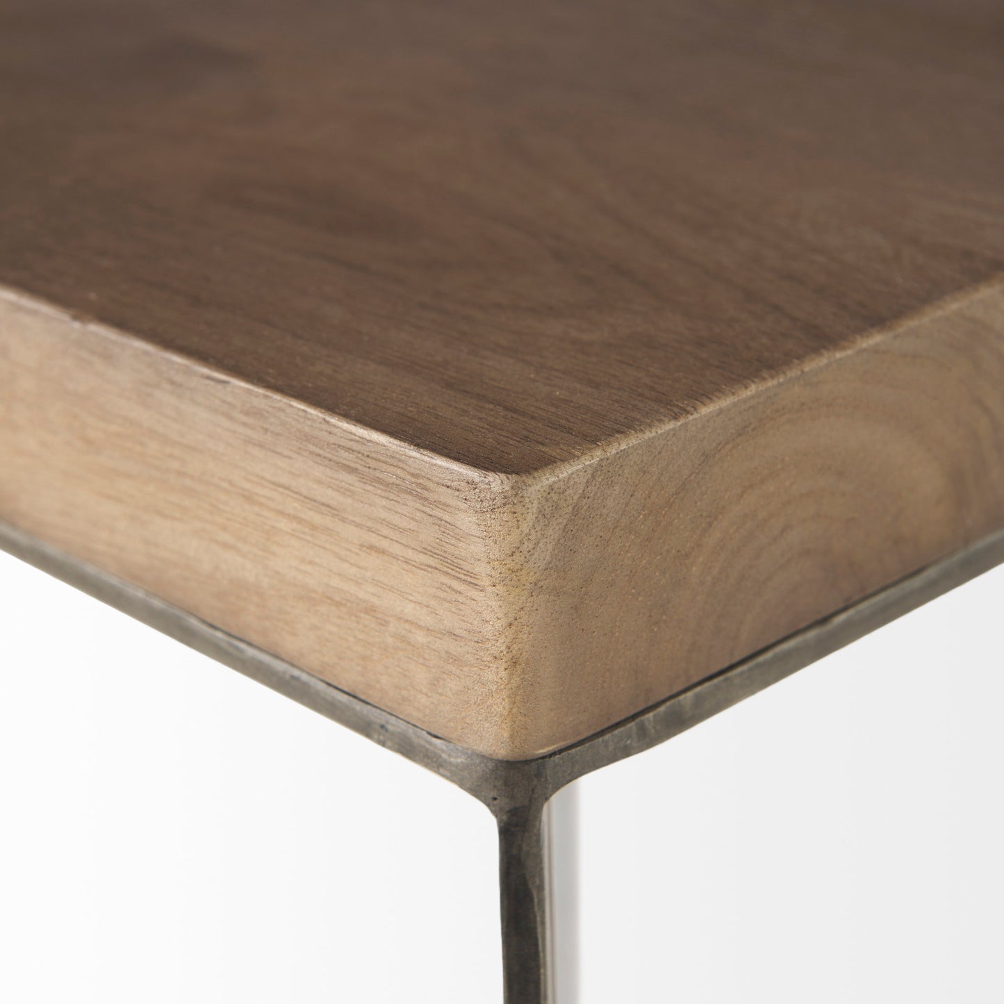 Faye (Set of 2) 19L x 19W x 26H Medium Brown Wood W/Metal Base Accent Tables