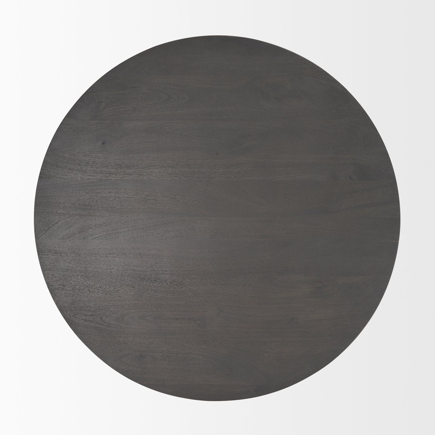 Maxwell 34L x 34W x 16H Dark Brown Wood W/ Black Metal Pedestal Base Round Coffee Table