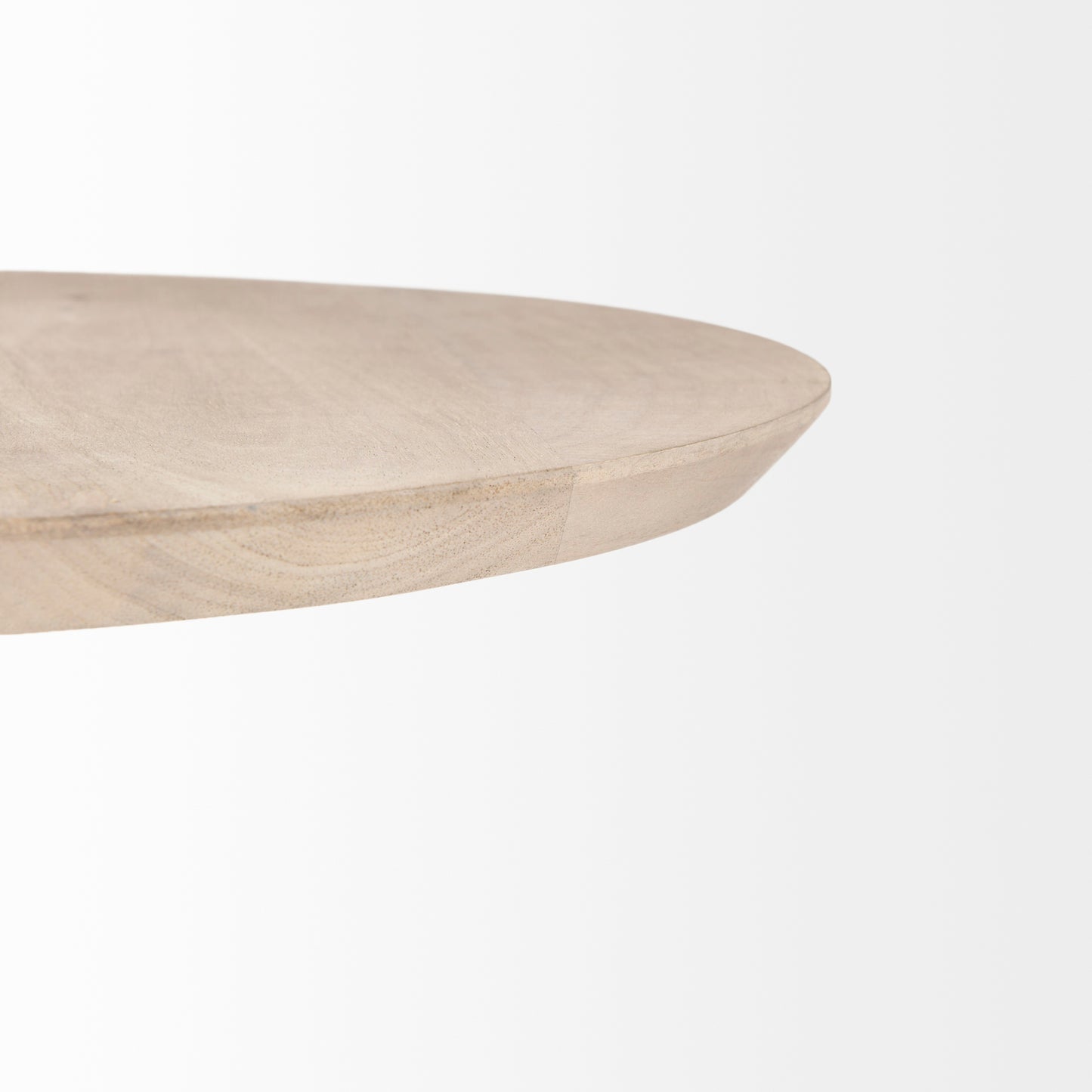 Maxwell 20" Round Light Brown Wood w/ Gold Metal Pedestal Side Table