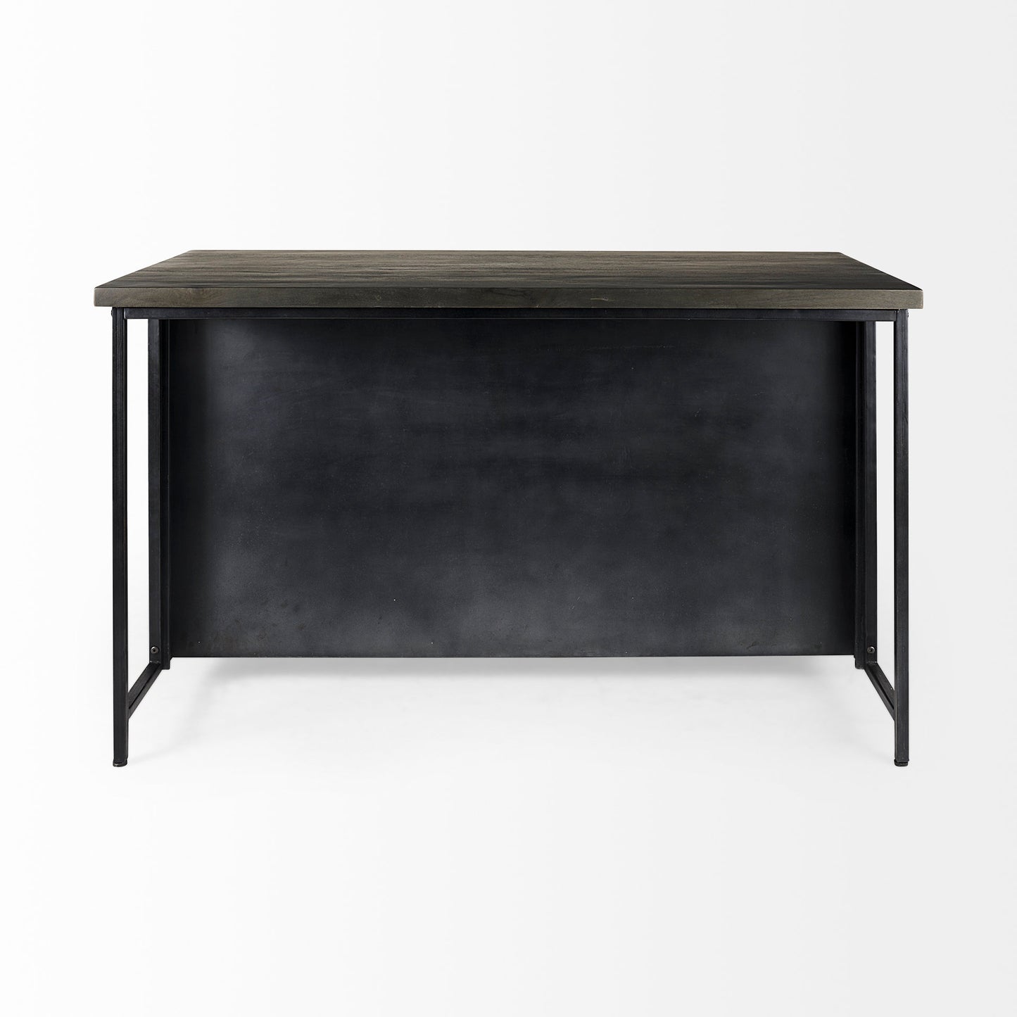 Dimitra 62.0L x 32.0W x 36.0H Dark Iron W/Glass Doors Kitchen Island