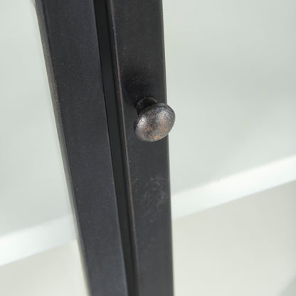 Dimitra 62.0L x 32.0W x 36.0H Dark Iron W/Glass Doors Kitchen Island