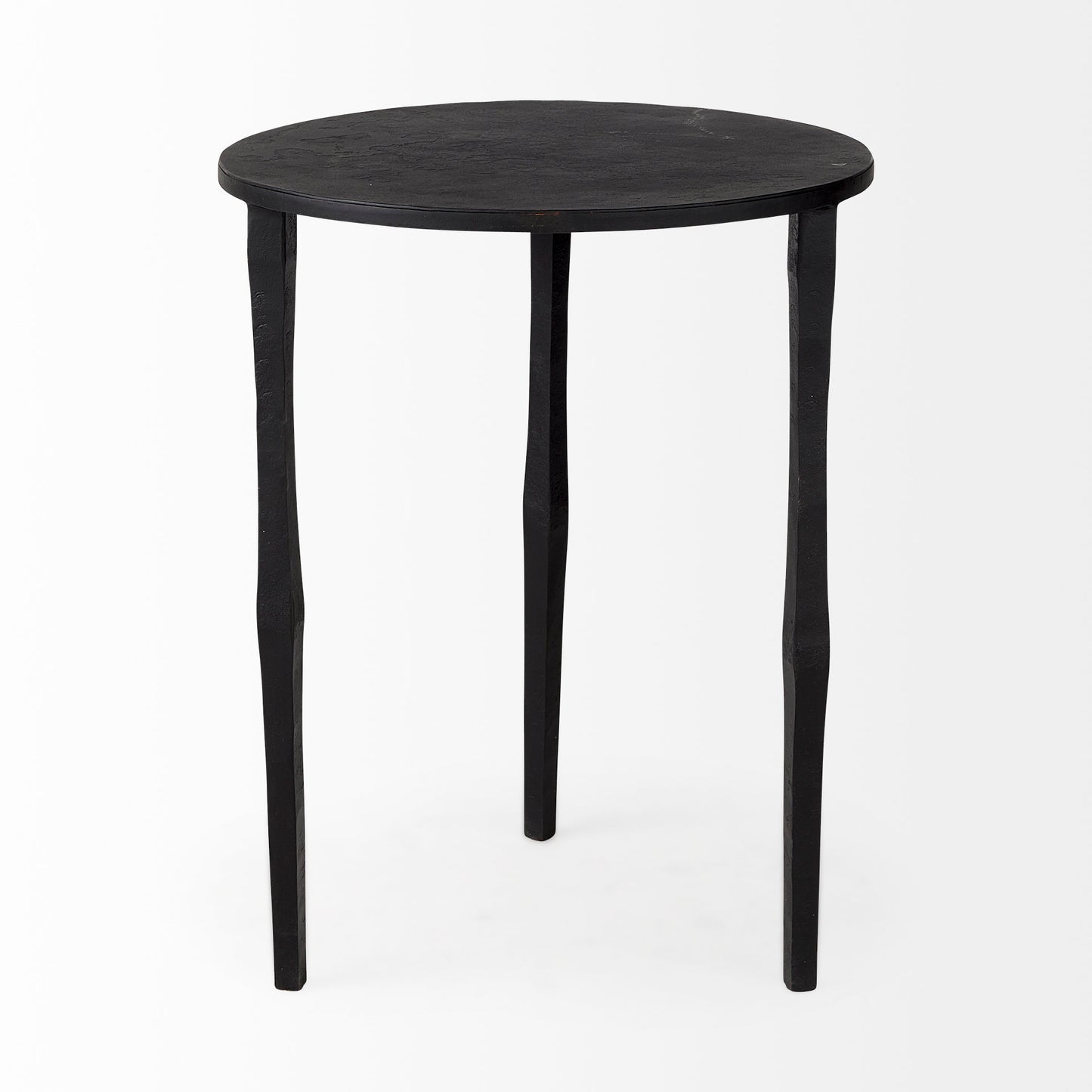 Timothy 16.0L x 16.0W X 20.0H Ebony Black Iron Side Table