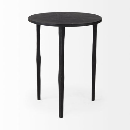 Timothy 16.0L x 16.0W X 20.0H Ebony Black Iron Side Table