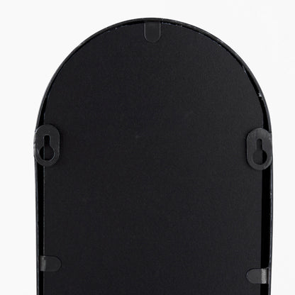 Evianna 7L x 7W x 25H Mirrored W/Black Metal Frame Wall Candle Holder