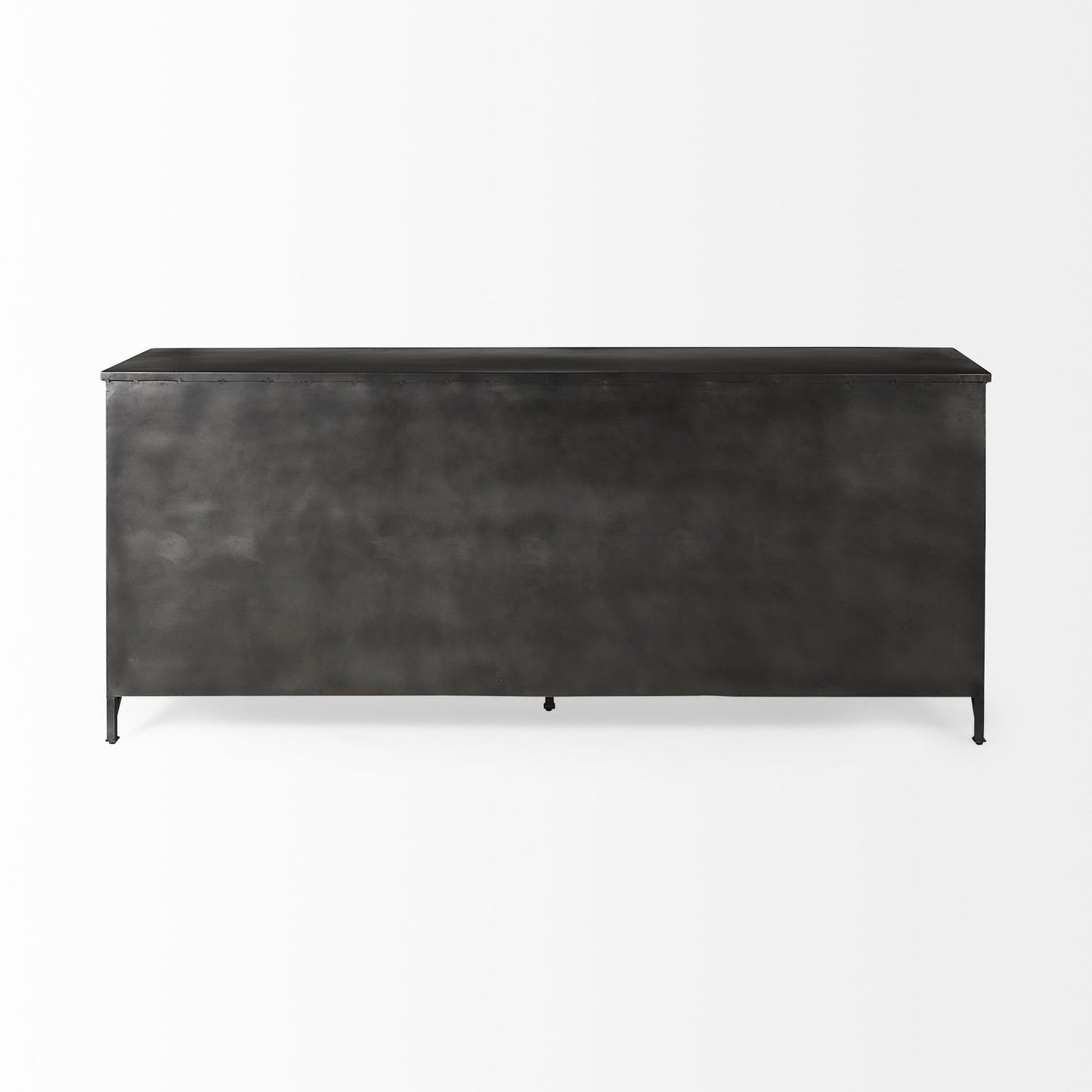 Poppy I 79x16 Black Metal With Glass Door Sideboard