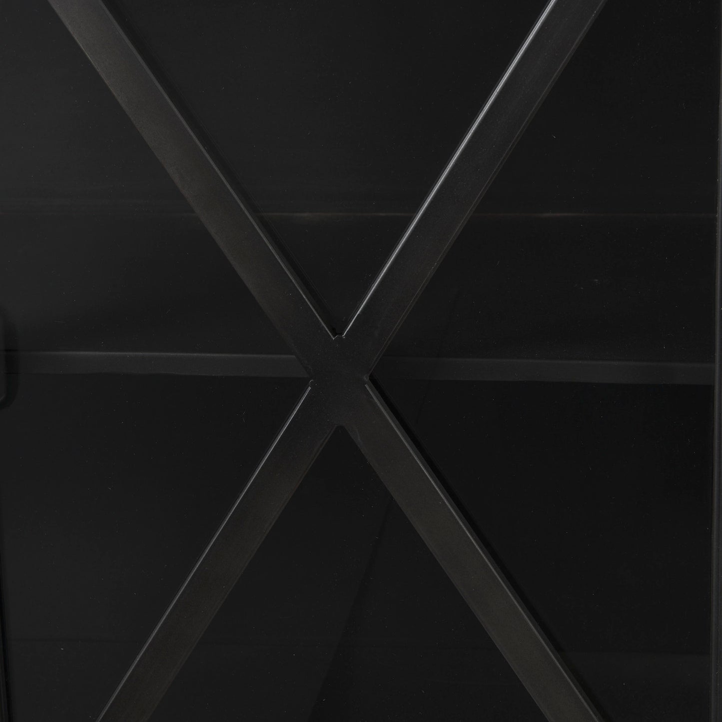 Poppy I 79x16 Black Metal With Glass Door Sideboard