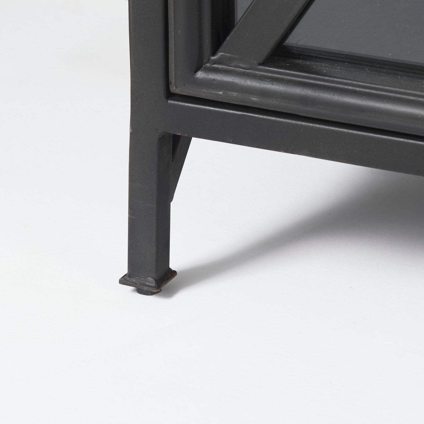 Poppy I 79x16 Black Metal With Glass Door Sideboard