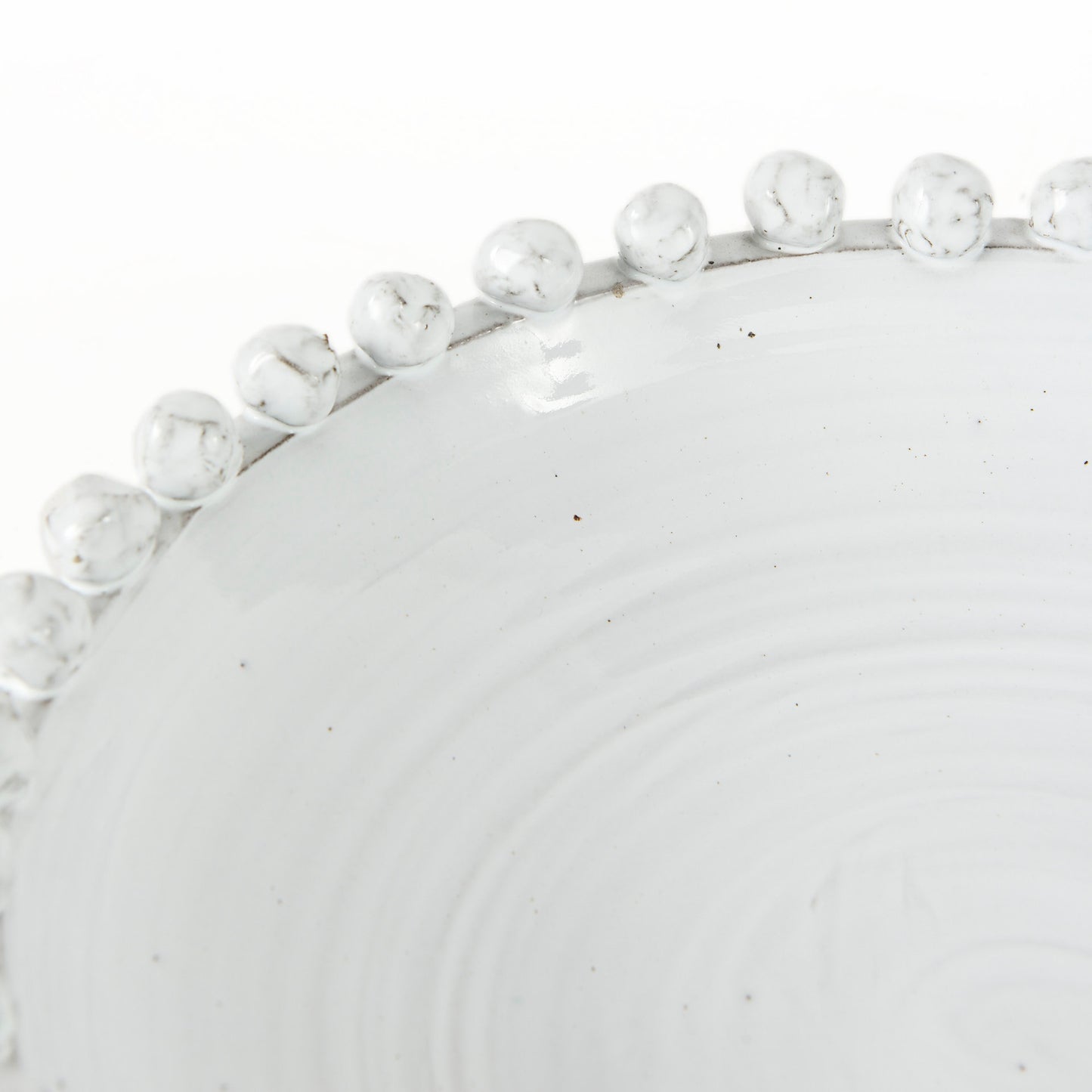 Basin 16" Round Off-White Glazed Decorative Bowl