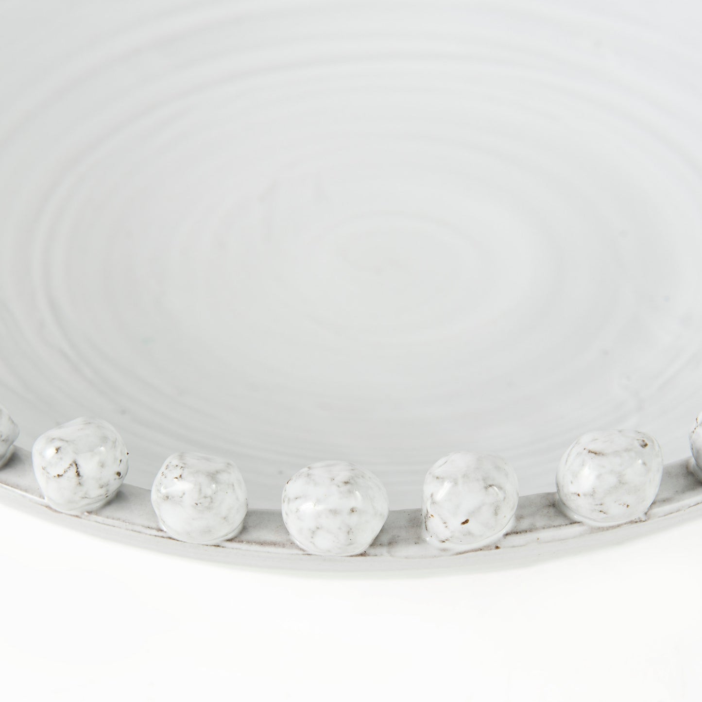 Basin 16" Round Off-White Glazed Decorative Bowl