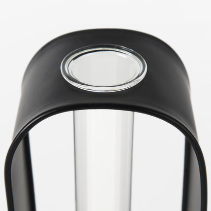 Boyer 5.1L x 3.0W x 12.0H Black Metal W/Glass Set of Two Test Tube Decorative Objects