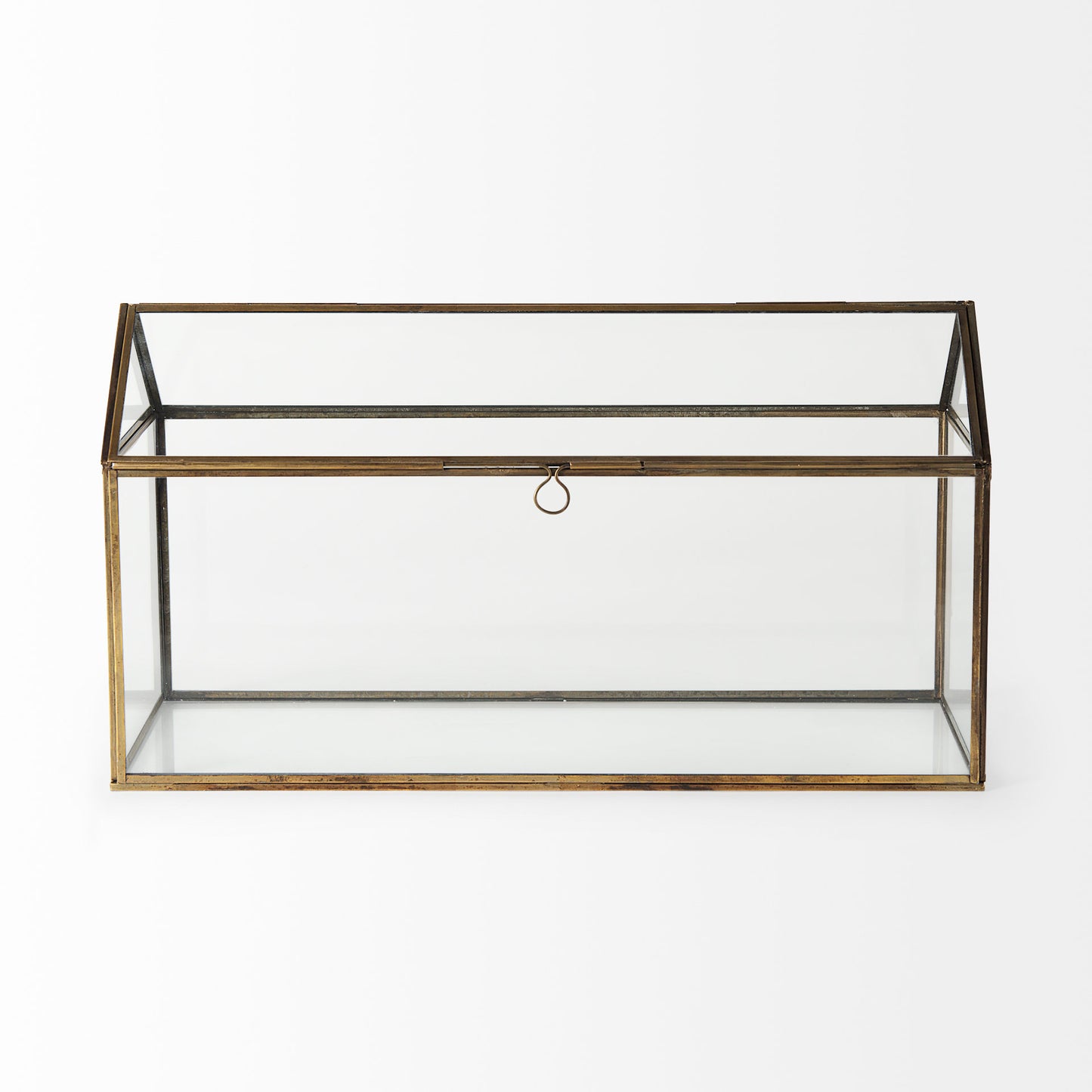 Hutt 16L x 6W x 9H Gold Glass Terrarium Box