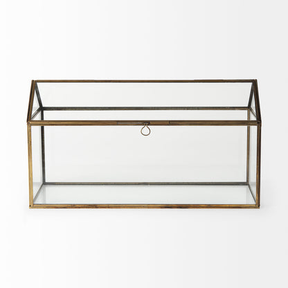 Hutt 16L x 6W x 9H Gold Glass Terrarium Box