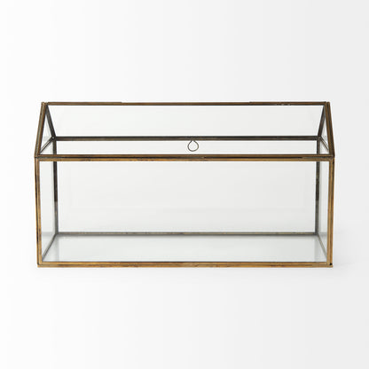 Hutt 16L x 6W x 9H Gold Glass Terrarium Box