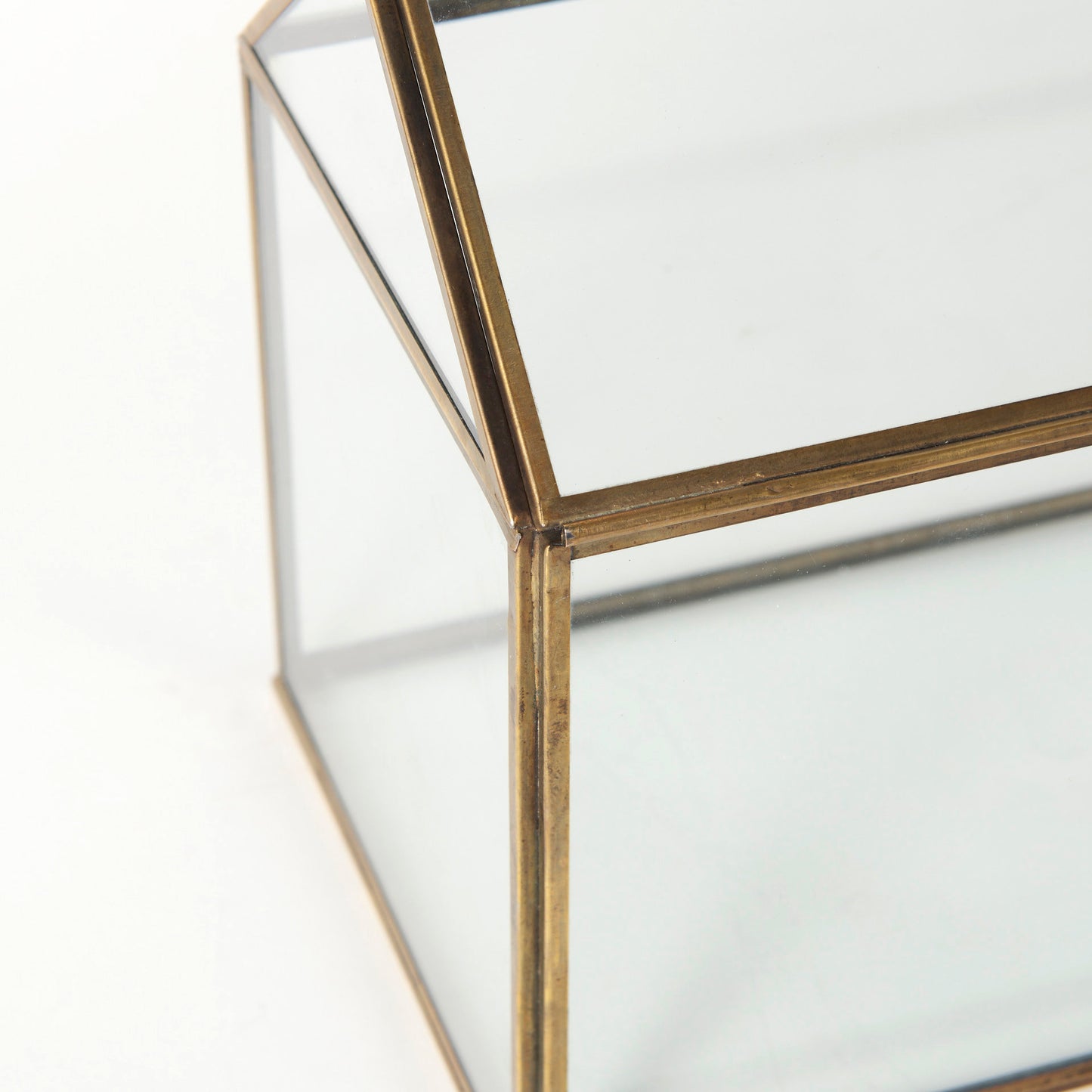 Hutt 16L x 6W x 9H Gold Glass Terrarium Box