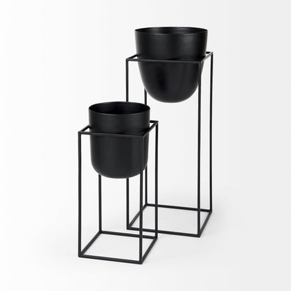 Bumble (Set of 2) 12L x 12W x 32H Black Plant Stands